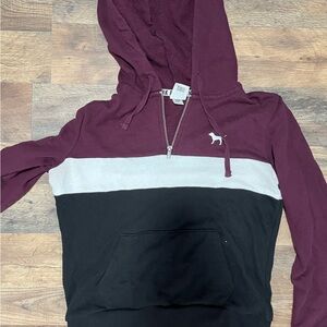 Victoria's Secret Pink Maroon Zip-Up Hoodie